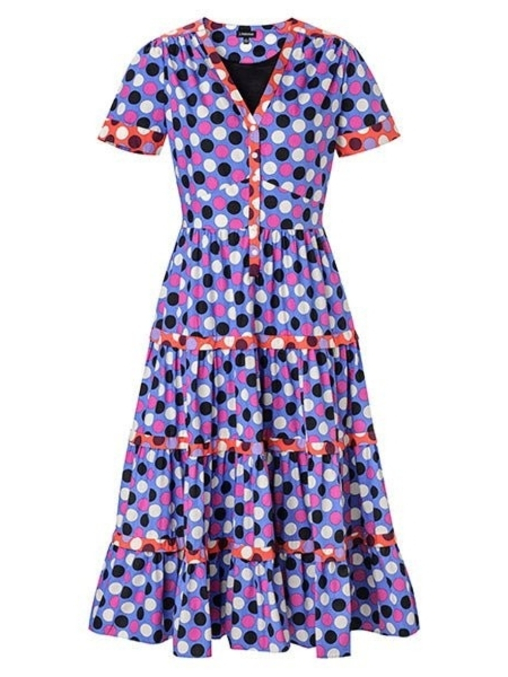 J. Peterman LC Yes Polka Dot Cotton Midi Dress Sz 10 Cottagecore